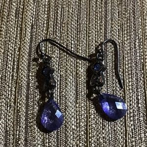 1928 blue stone drop earrings